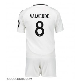 Real Madrid Federico Valverde #8 Hjemmebanesæt Børn 2024-25 Kortærmet (+ Korte bukser)